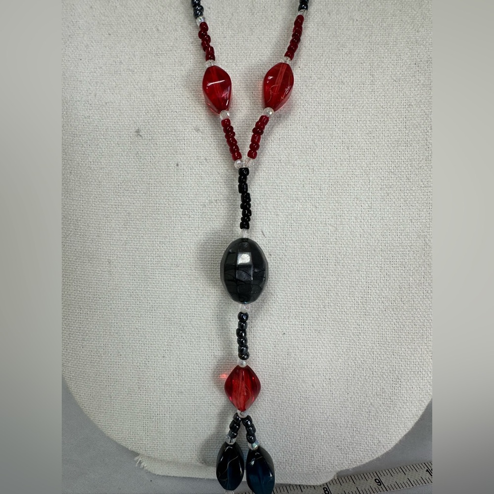 Unique beaded patriotic necklace